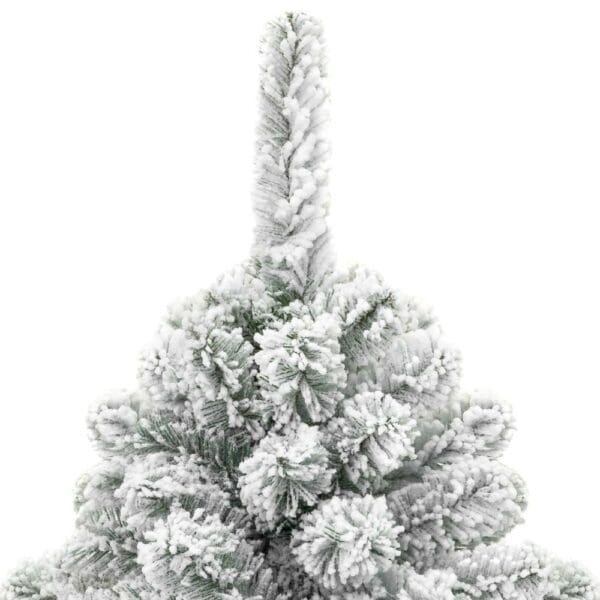 7.5 Foot Easy Set Up Snow Flocked Faux Pine Christmas Tree with Metal Stand - Image 3