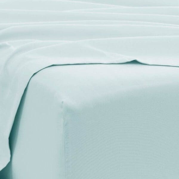 King Size Aqua 6 Piece Wrinkle Resistant Microfiber Polyester Sheet Set - Image 2