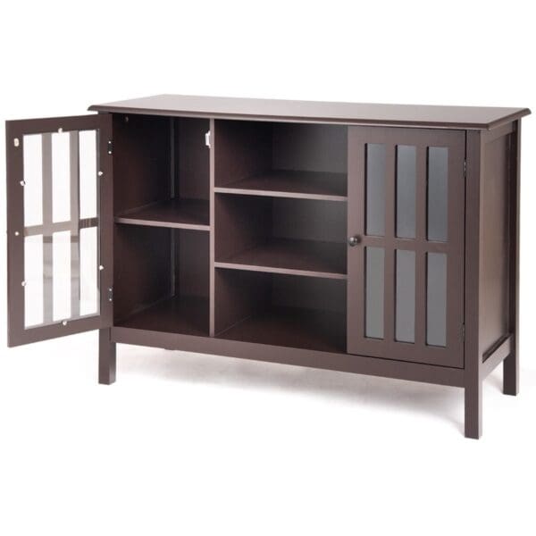 Brown Wood 43-inch TV Stand Storage Cabinet Console Table - Image 3