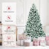 7.5 Feet Pre-Lit Premium Snow Flocked Hinged Artificial Christmas Tree with 550 Lights - Image 3