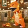 Halloween Inflatable Pumpkin-Head Dinosaur - 8 ft tall - Image 2