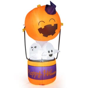 Halloween Inflatable Hot Air Pumpkin Balloon with Ghosts - 6 ft tall