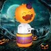 Halloween Inflatable Hot Air Pumpkin Balloon with Ghosts - 6 ft tall - Image 5