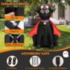 Halloween Inflatable Vampire Cat with Red Cloak - 4.7 ft tall - Image 5