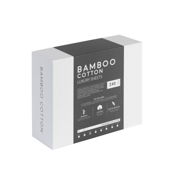 Bamboo Cotton Sheets Soft and Smooth with Viscose from Bamboo Light Grey Full - Image 4