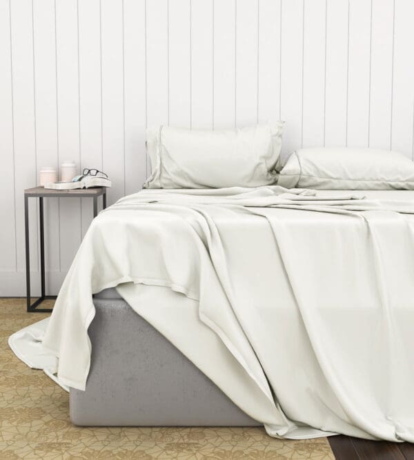 Bamboo Cotton Sheets Soft and Smooth with Viscose from Bamboo Ivory King Split Head - Image 2