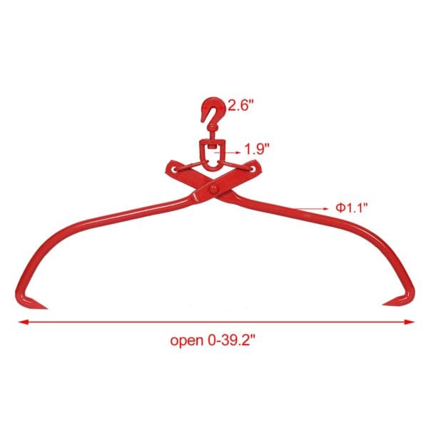 32in - Log Lifting Tongs Heavy Duty Grapple Timber Claw - Image 3