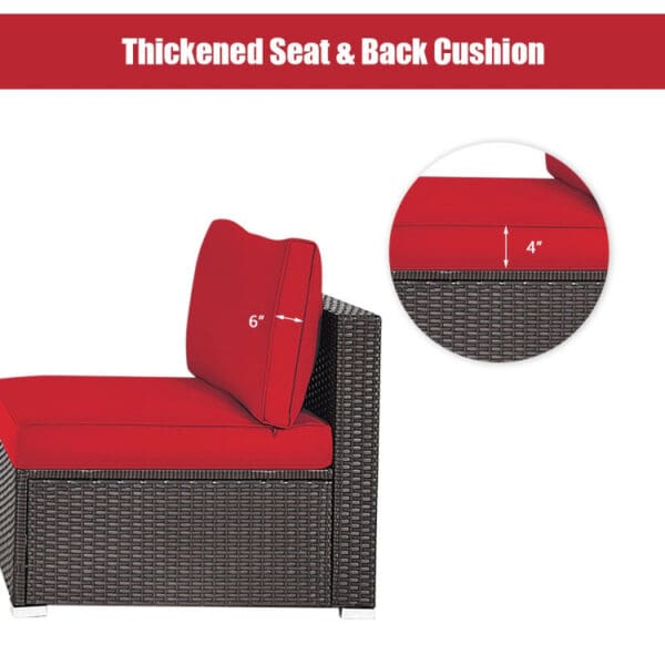 Patio Rattan Armless Sofa Set - 2 pc Modular - Image 3