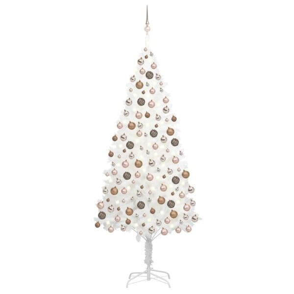 Artificial Pre-lit Christmas Tree with Ball Set White 82.7"