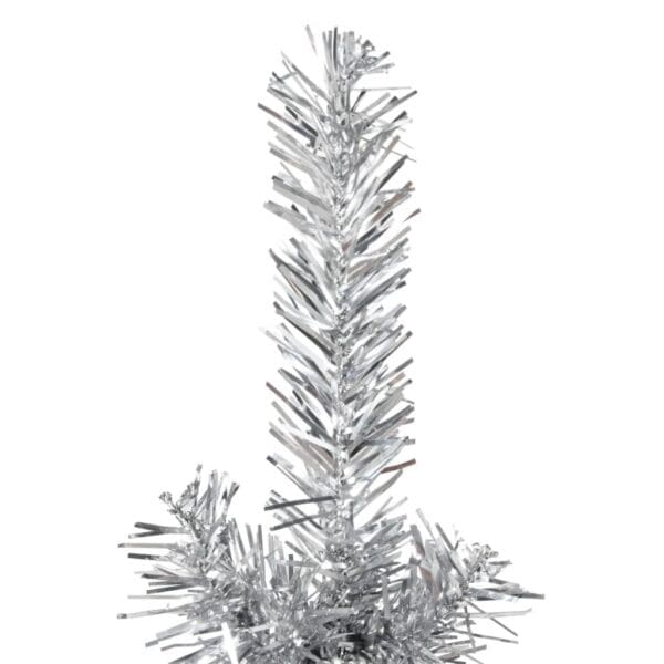 Slim Artificial Half Christmas Tree with Stand Silver 5 ft - Image 7