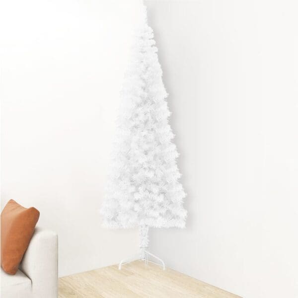 Slim Artificial Half Christmas Tree with Stand White 4 ft - Image 3