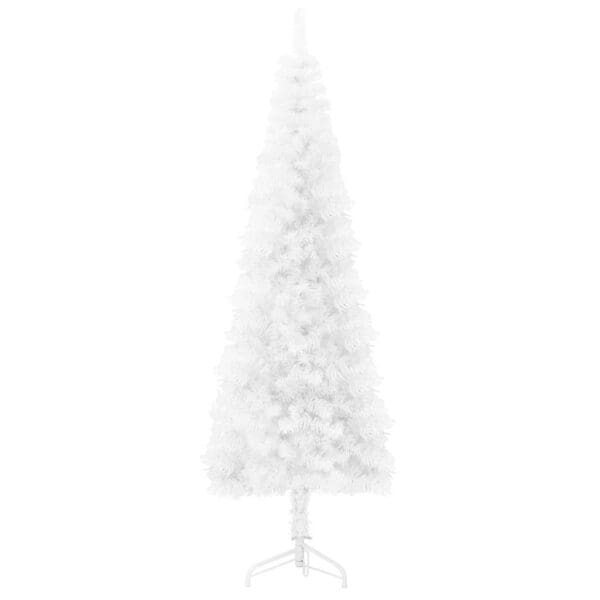 Slim Artificial Half Christmas Tree with Stand White 4 ft - Image 4