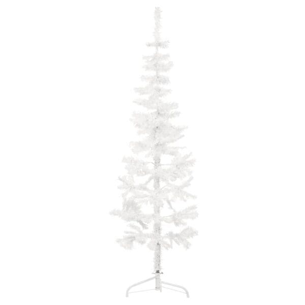 Slim Artificial Half Christmas Tree with Stand White 4 ft - Image 6