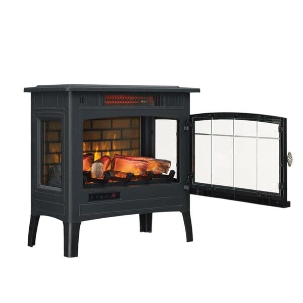 Black Infrared Quartz Electric Fireplace Stove Heater - Image 2