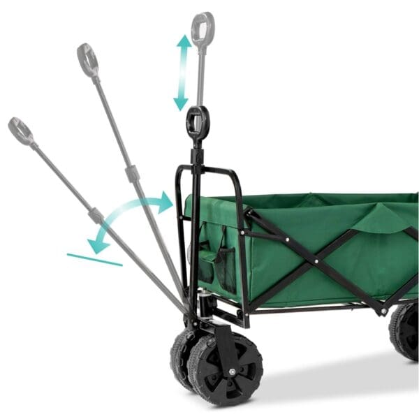 Green Heavy Duty Collapsible Multipurpose Indoor/Outdoor Utility Garden Cart - Image 3