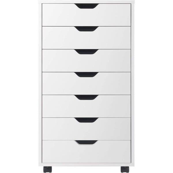 Modern Scandinavian Style 7-Drawer Storage Cabinet Chest in White Finish - Image 2