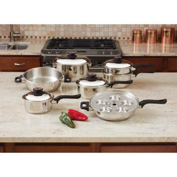 7-Ply T304 Stainless Steel Cookware Set - 17 Pc