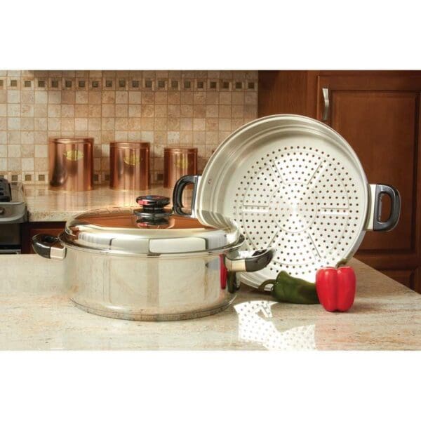 T304 Stainless Steel Oversized Skillet with Steamer & Cover