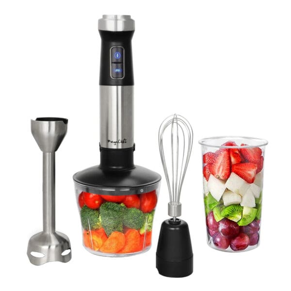 MegaChef 4-in-1 Multipurpose Immersion Hand Blender with Speed Control & Accessories