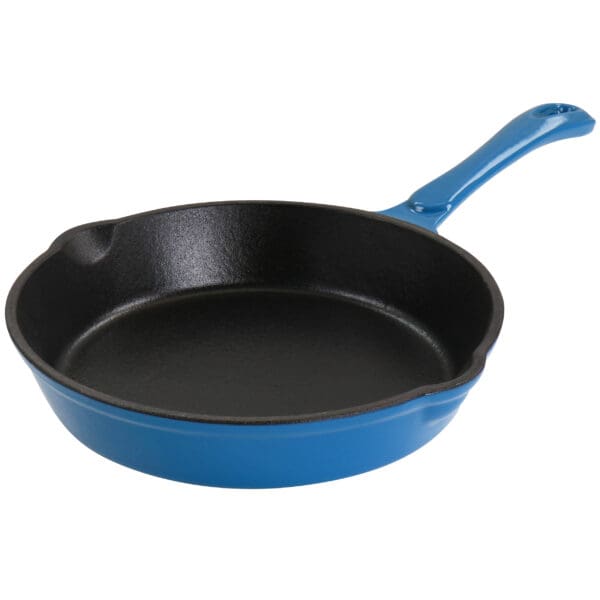 MegaChef 8" Enameled Round PreSeasoned Cast Iron Frying Pan - Turquoise