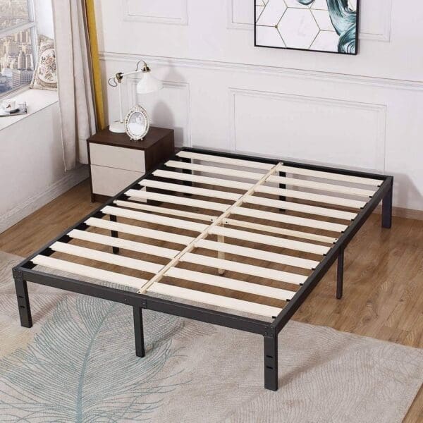 Queen Heavy Duty Metal Platform Bed Frame with Wood Slats 3,500 lbs Weight Limit - Image 2