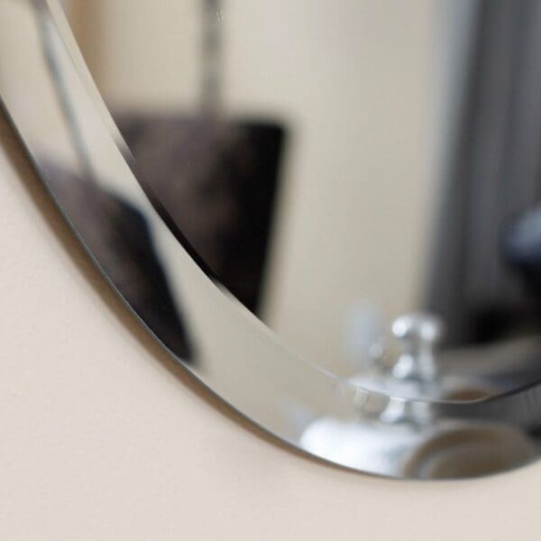 Oval 36-inch Frameless Beveled Vanity Wall Mirror - Image 3