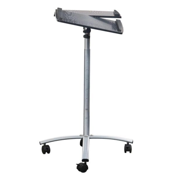 Adjustable Laptop Computer Cart Desk Stand in Graphite Wood Grain - Image 3