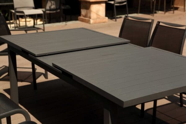 71 X 43 X 30 Gray Aluminum Extendable Dining Table - Image 4