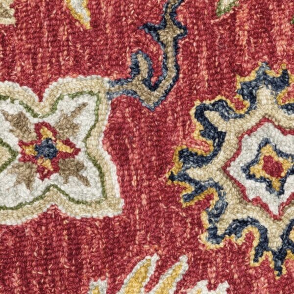 4'X6' Red And Blue Bohemian Area Rug - Image 4