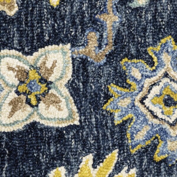 5'X8' Navy And Blue Bohemian Area Rug - Image 4