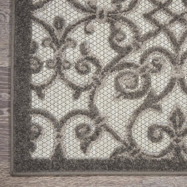 3' x 4' Gray Floral Indoor/Outdoor Area Rug - Image 3