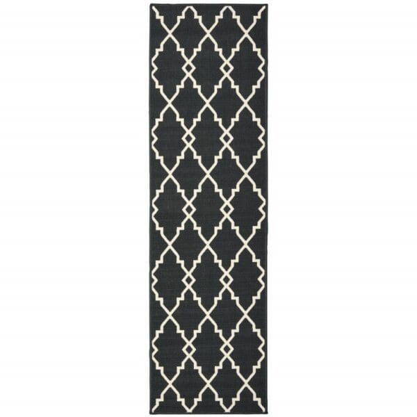 2' x 8' Gray & Ivory Stain-Resistant Indoor/Outdoor Area Rug