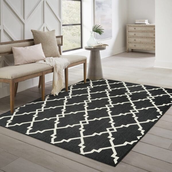 2' x 8' Gray & Ivory Stain-Resistant Indoor/Outdoor Area Rug - Image 7