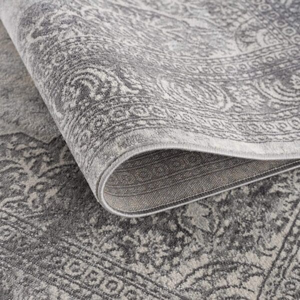 2' x 4' Distressed Medallion Area Rug - Gray - Image 6