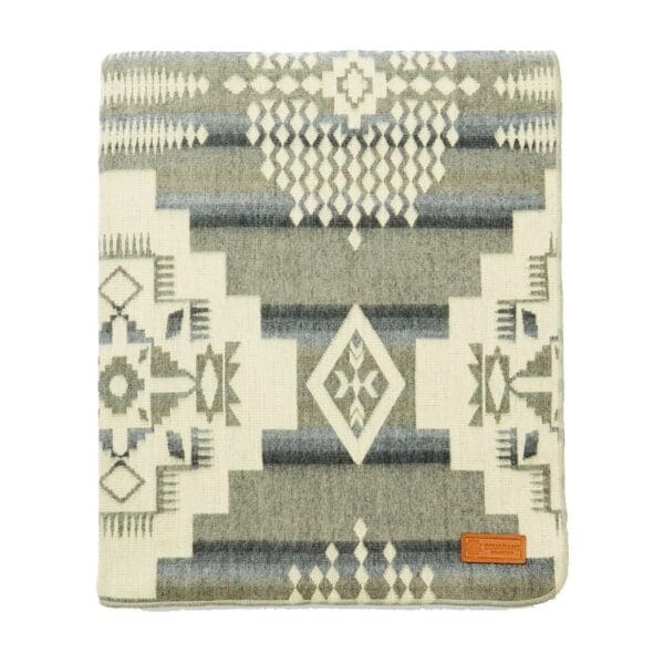 Ultra Soft Light Gray Southwest Handmade Blanket - Image 2