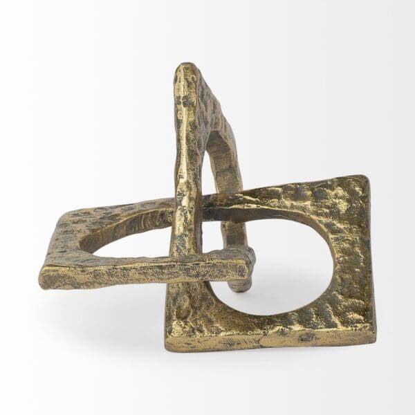 Handcrafted Rustic Gold Large Abstract Sculpture - Image 3