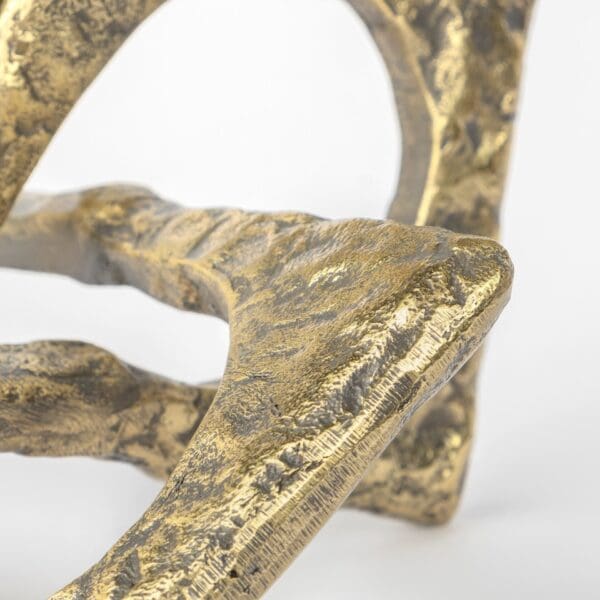 Handcrafted Rustic Gold Large Abstract Sculpture - Image 6