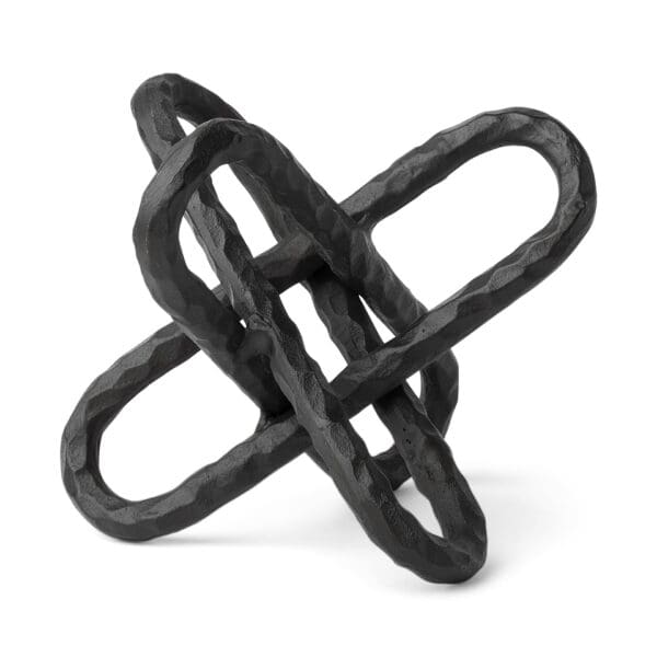 Black Textured Metal Chain Link Sculpture - Image 2