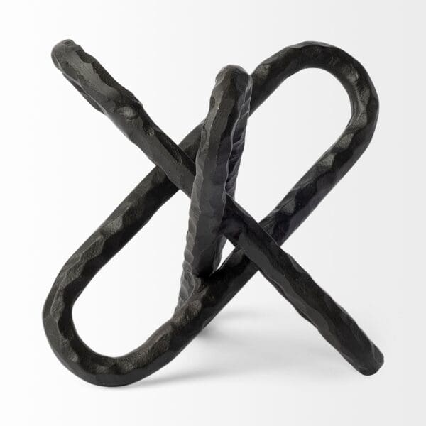 Black Textured Metal Chain Link Sculpture - Image 3