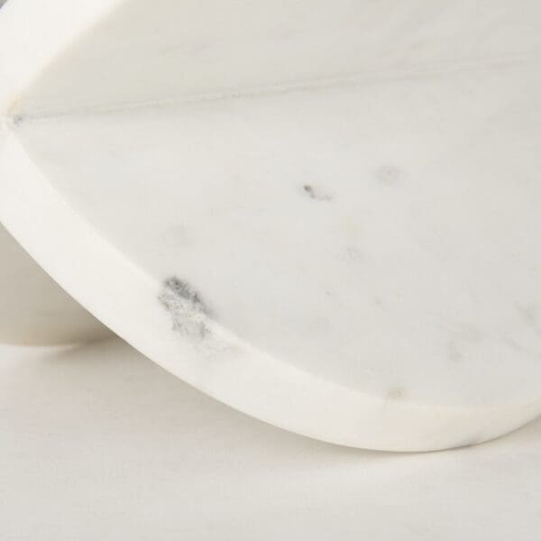 White Marble Geometric Circular Sculpture - Image 7