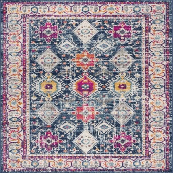 2' x 4' Dhurrie Area Rug - Navy Blue - Image 3