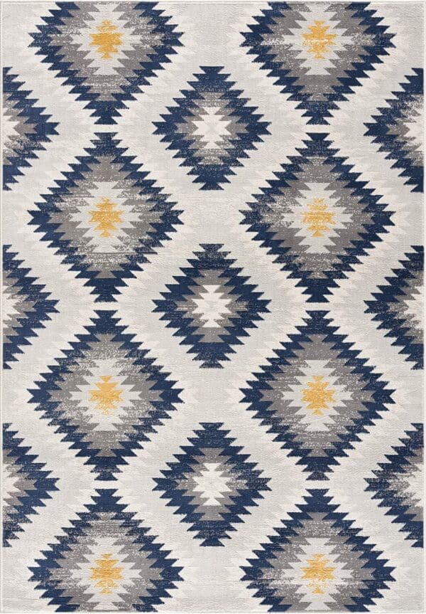 2' x 4' Ikat Kilim Area Rug - Blue - Image 3