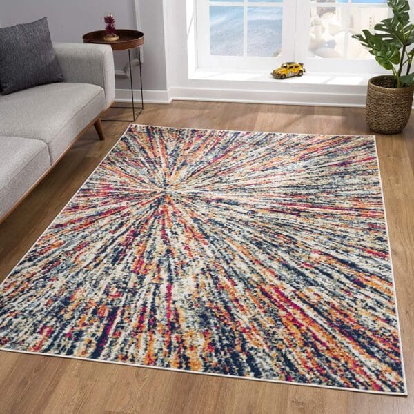 2' x 4' Abstract Area Rug - Cream - Image 4