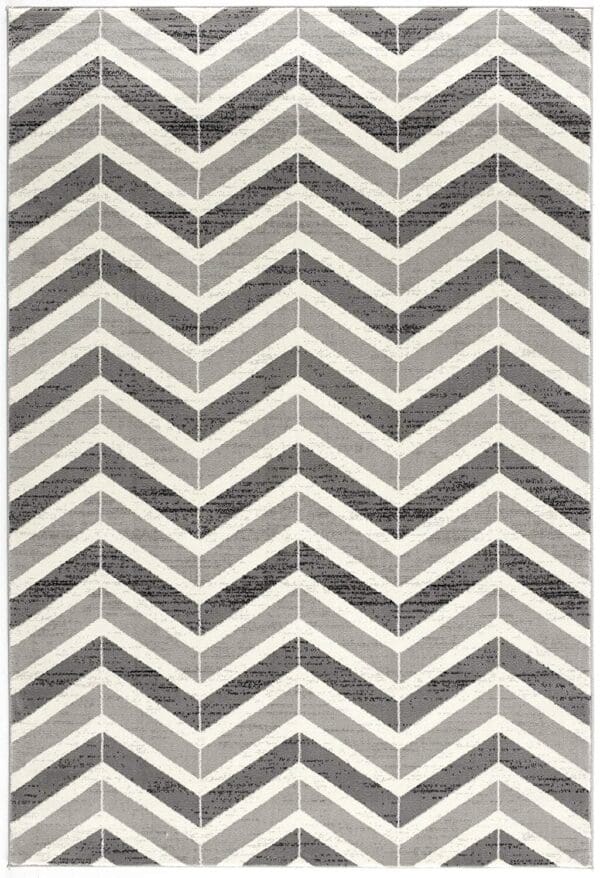 2' x 4' Chevron Dhurrie Area Rug - Gray - Image 4