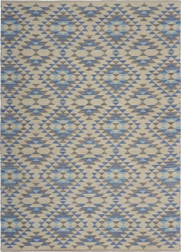 3' x 4' Blue Decorative Lattice Area Rug