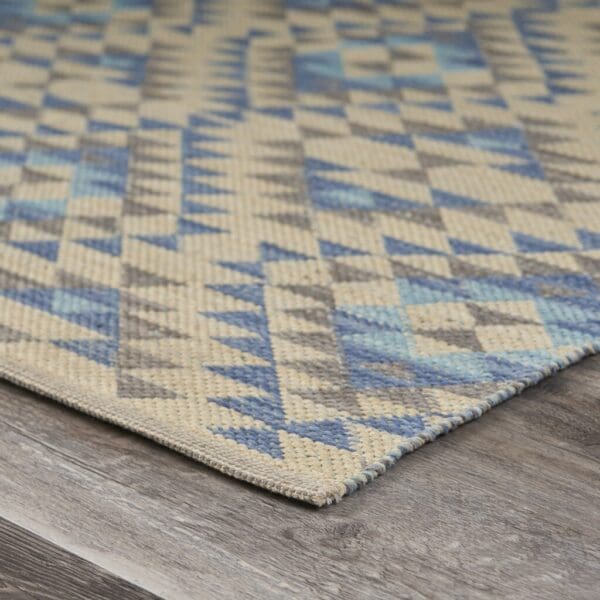 3' x 4' Blue Decorative Lattice Area Rug - Image 4