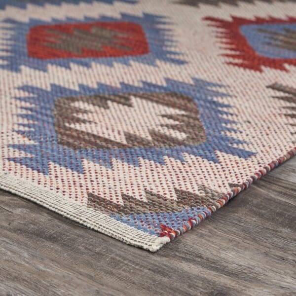 3' x 4' Red & Blue Geometric Diamonds Area Rug - Image 4