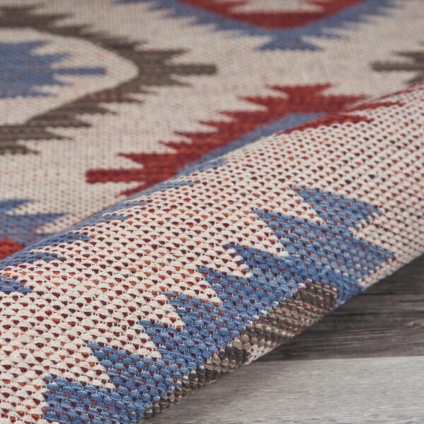 3' x 4' Red & Blue Geometric Diamonds Area Rug - Image 6