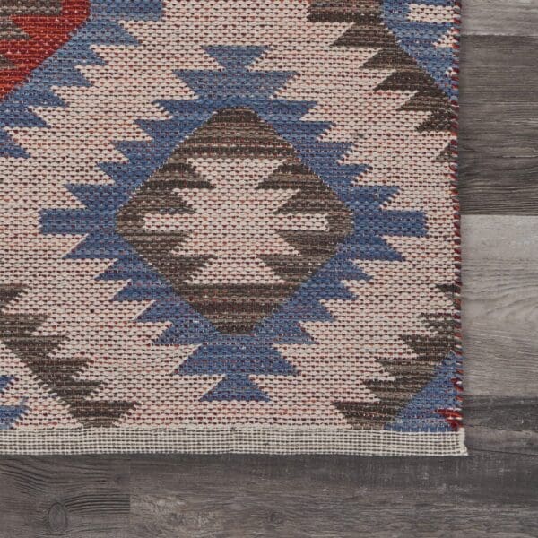 3' x 4' Red & Blue Geometric Diamonds Area Rug - Image 7