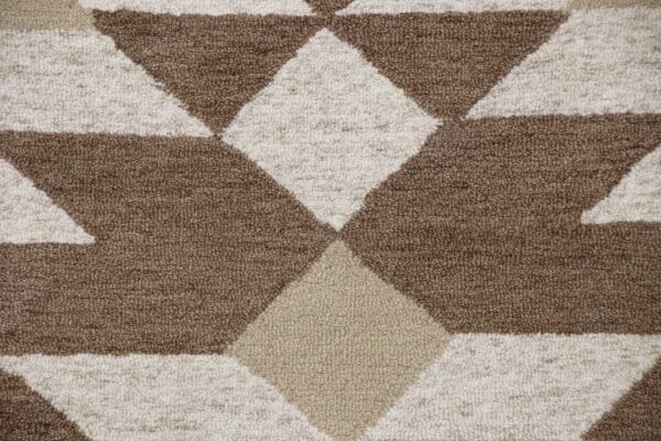 4' Round Brown Bohemian Geometric Area Rug - Image 3